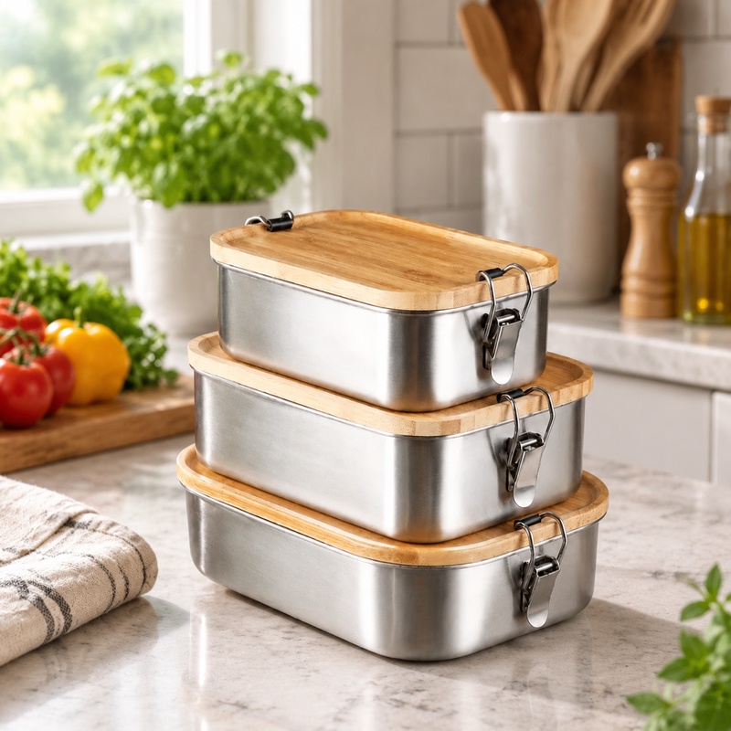 Food Storage Meals - Lonchera duradera de acero inoxidable 304