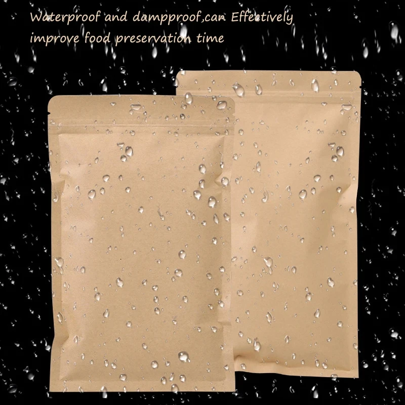 Food Storage Bag - Bolsa de papel Kraft marrón con