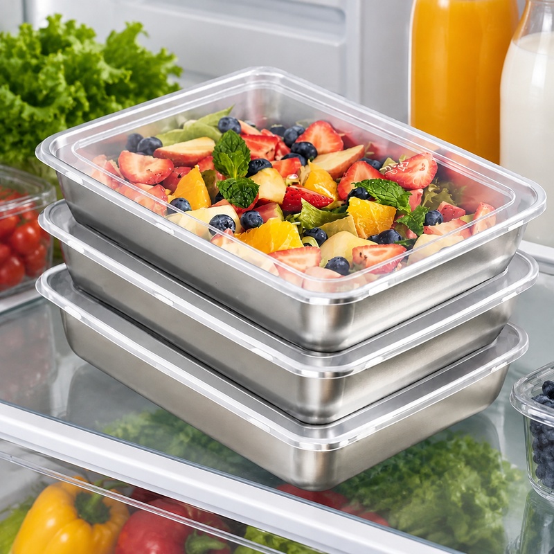 Food Storage Meals - Juego de 3 recipientes de acero