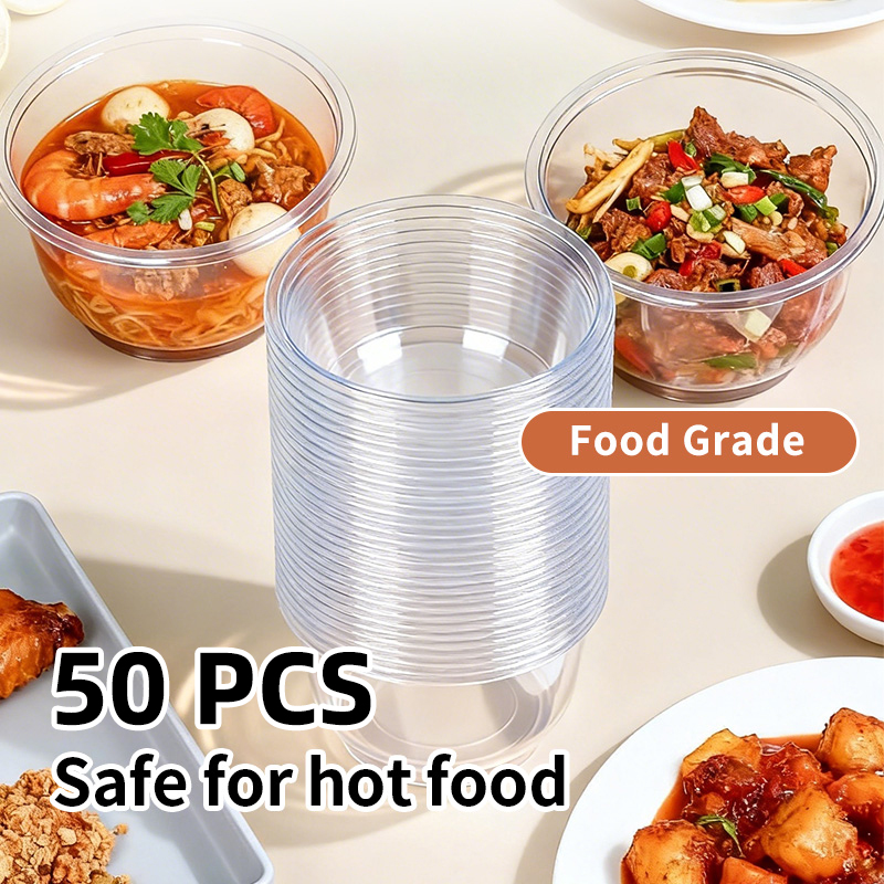 Food Storage Meals - Tazones Desechables de Plástico Transparente Resistentes