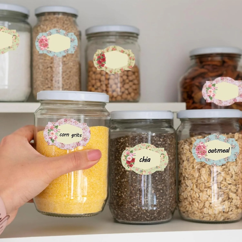 Food Storage Labels - 250 Etiquetas de Nombre con Diseño