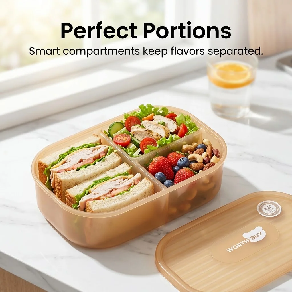 Caja Bento de Plástico Desmont - Food Storage With Dividers reseña y precio