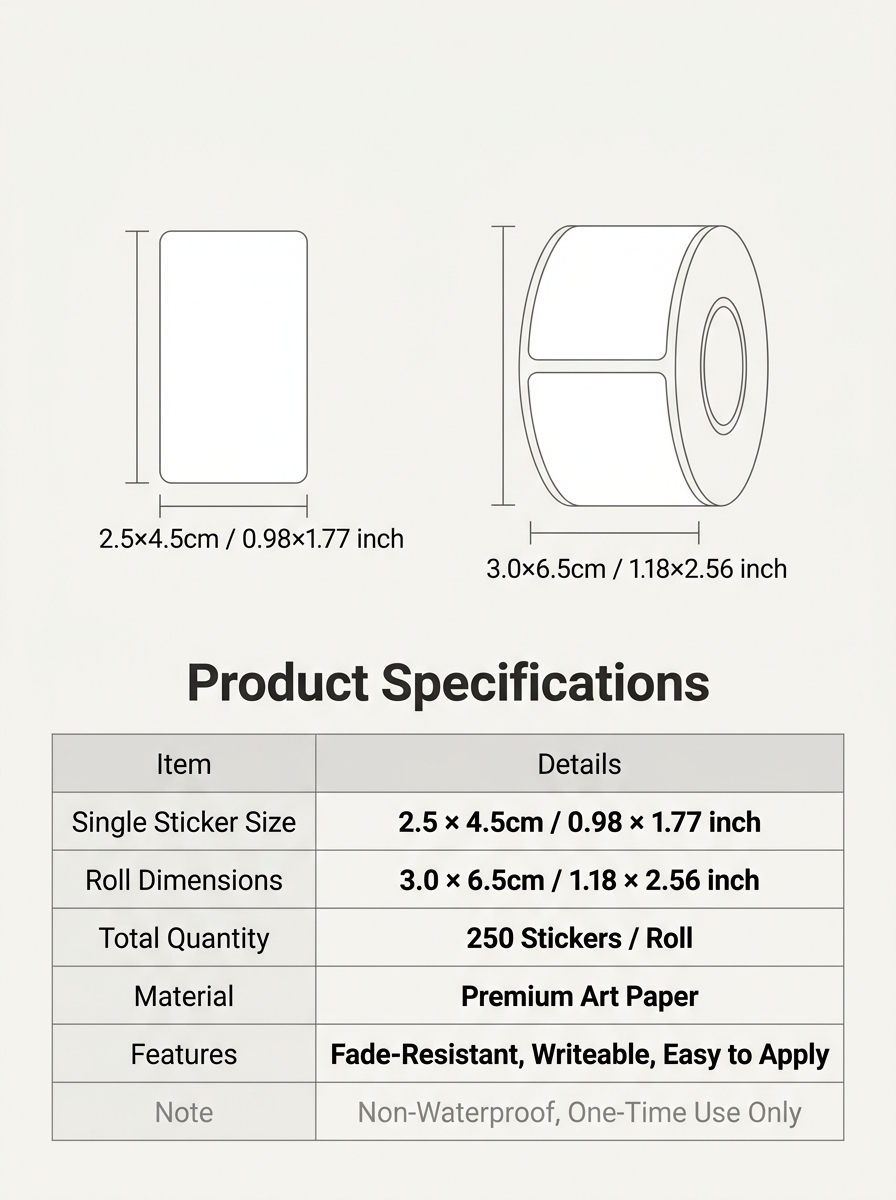 250 uds/rollo de pegatinas cla - Food Storage Labels reseña y precio