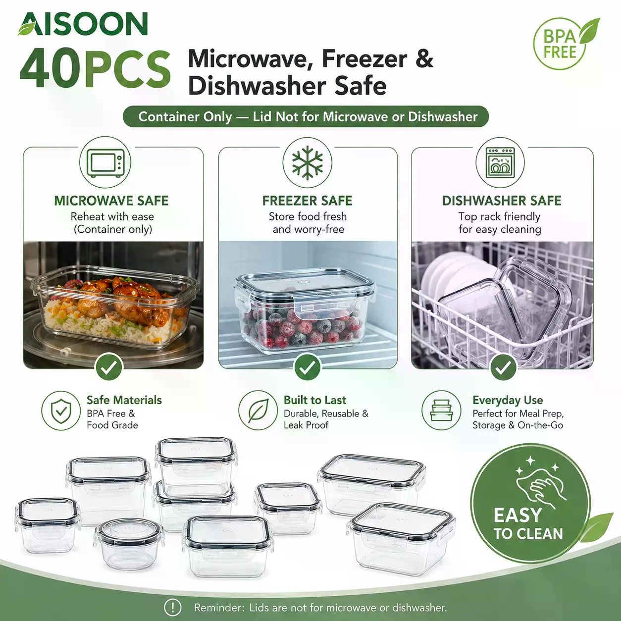 Juego de 40 Recipientes de Alm - Food Storage Labels reseña y precio