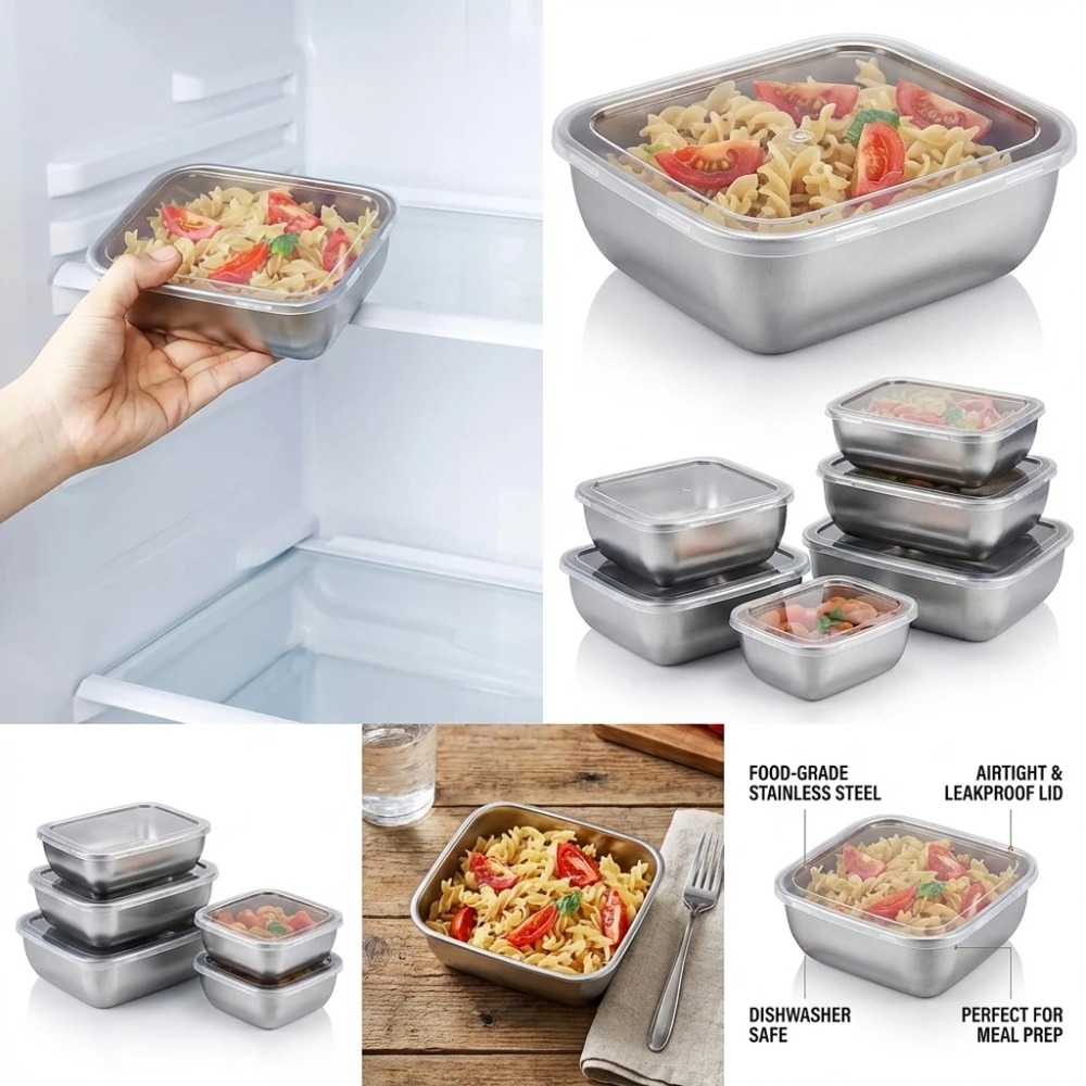 Juego de 6 Recipientes Herméti - Food Storage Meals reseña y precio