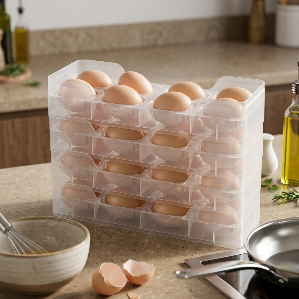 Contenedor de Huevos Apilable, - Food Storage With Dividers reseña y precio