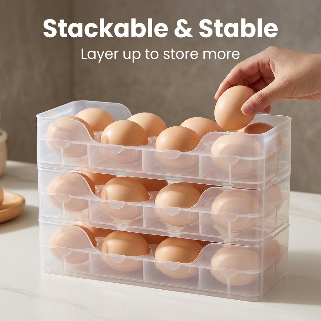 Contenedor de Huevos Apilable, - Food Storage With Dividers reseña y precio
