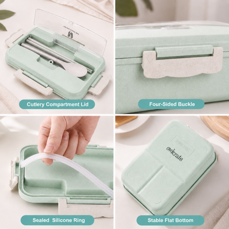 Lonchera de Paja de Trigo, Apt - Food Storage Oven Safe reseña y precio